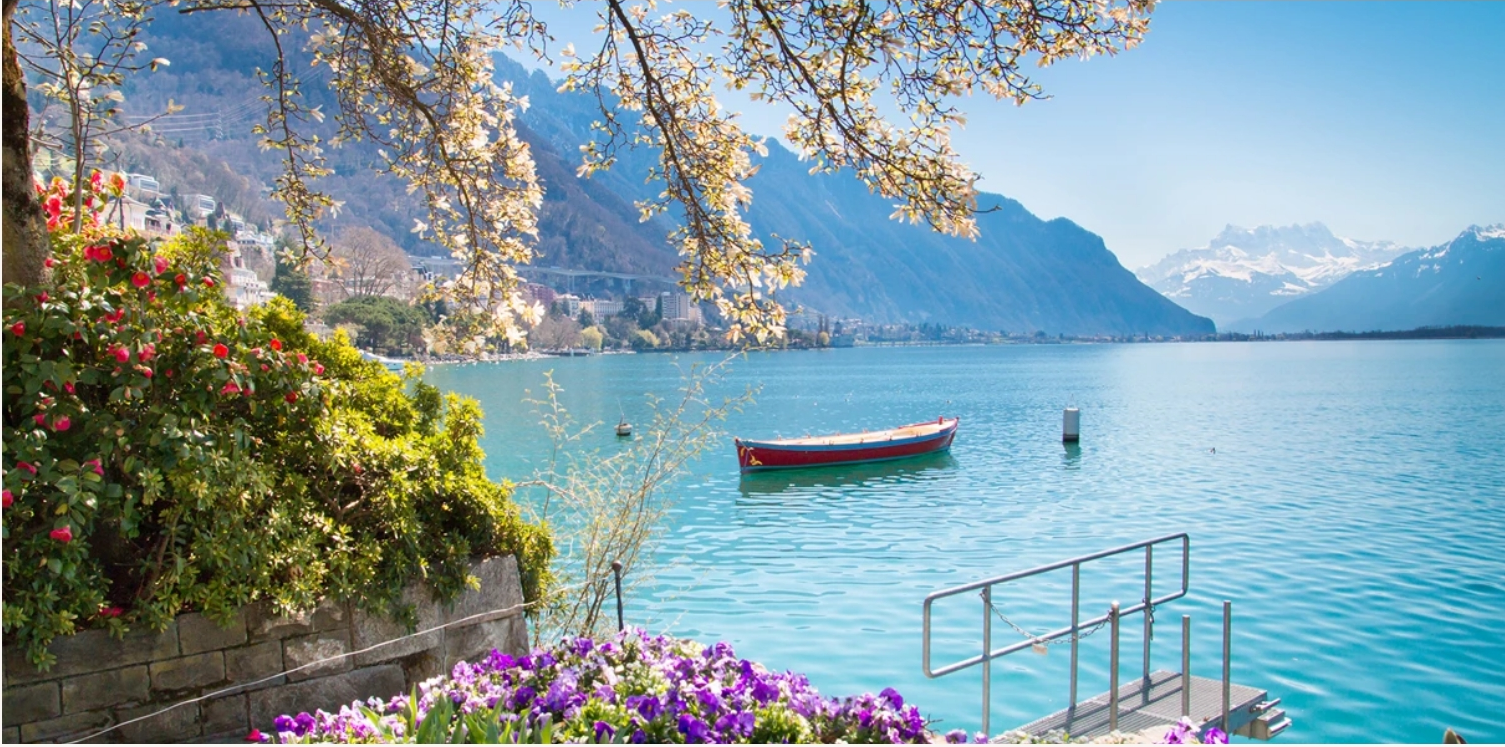 beginning, Switzerland, lake, a boat, marvellous picture1, image